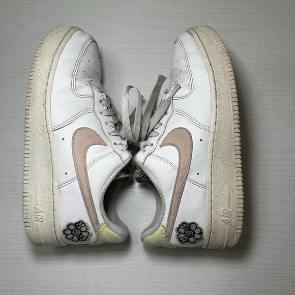 Nike Air Force 1 Women 8.5 Low Butterflies & Flowers White Pink Embroidered - Picture 5 of 12